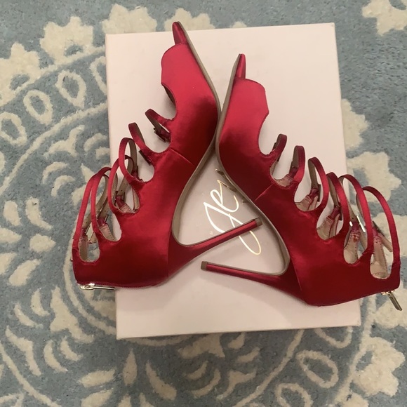 Jewel Badgley Mischka heels size 7 Dark satin pink - Picture 15 of 16